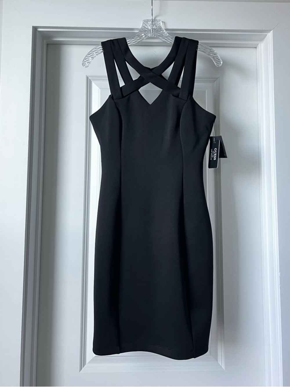 Guess Black Strappy Cutout Mini Dress